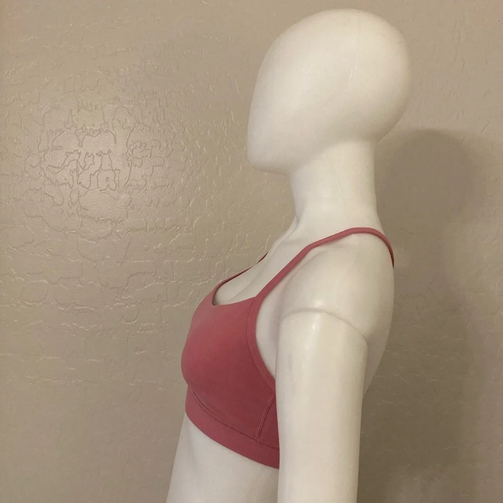 Lululemon Flow Y Adjustable Bra *Light Support, A–C Cups Pink Blossom Size 8